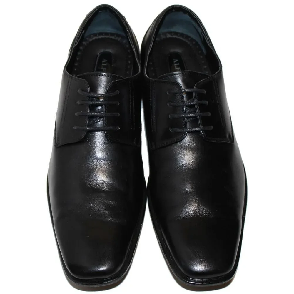 ALFANI Crown Black Leather Dress Oxfords Size 11 M